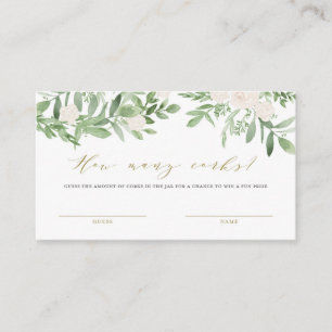 Placement Green and White Flower Combien de lièges Carte de 