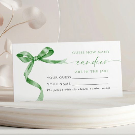 Placement Green Bow Combien de bonbons de douche Carte de je