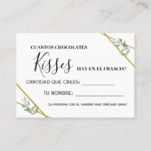 Placement Green Combien de baisers carte de jeu bilingue (Dos)