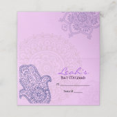 Placement HEMSA MAIN DE DIEU Bat mitzvah Carte de siège - Be (Extérieur déplié)