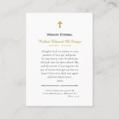 Placement Icône byzantine de la carte de prière funéraire du (Dos)