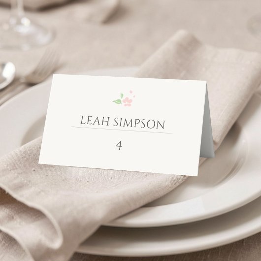 Placement Ivory | Carte de numéro de table de mariage floral