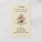 Placement Jésus Sacré Coeur Vierge Marie Prière Carte de lie (Dos)
