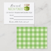 Placement Jeu de carte de thème de fête Matcha (Devant / Derrière)