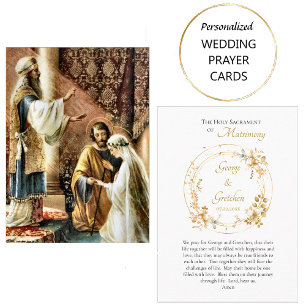Placement Jolie carte de prière de mariage catholique à cour