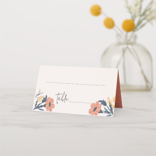 Placement Joyeuse Faire-part de mariage Floral Carte Place (Devant)