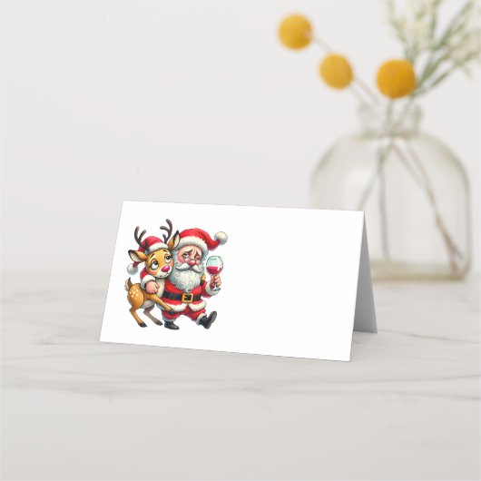 Placement Joyeux voeux de Noël Père Noël Carte de vacances (Devant)