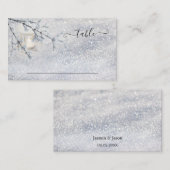 Placement Lanterne à neige mousseuse Carte de lieu de mariag (Devant / Derrière)