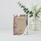 Placement Lavande de bois et dentelle Rustique Mariage Carte (Debout devant)