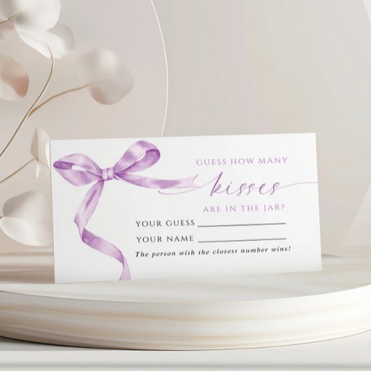 Placement Lavender Bow Combien de baisers Douche Jeu carte