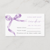 Placement Lavender Bow Combien de bonbons Douche Carte de je (Devant)