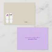 Placement M. & Mme Flip Flops Carte de Table Mariage sur la  (Devant / Derrière)