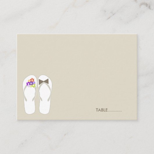 Placement M. & Mme Flip Flops Carte de Table Mariage sur la  (Devant)