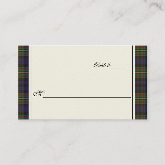 Placement MacLellan Plaqué mariage Réception Carte de lieu (Devant)