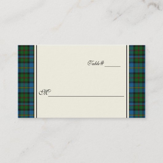 Placement MacLeod Plaid Mariage Réception Carte de lieu (Devant)