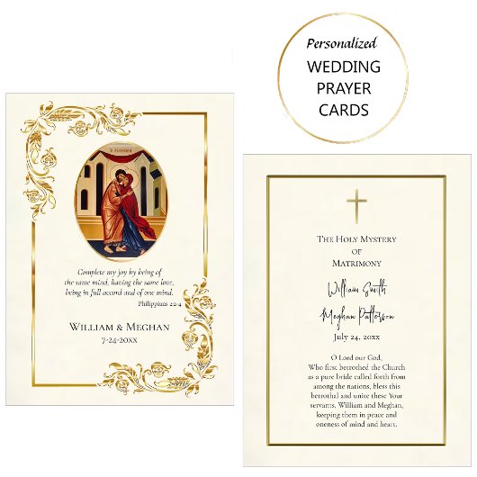 Placement Magnifique Gold Scrolls Mariage Orthodoxe carte de