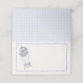 Placement Marché Fleur Bleue Carte de Table Pliée de Fleurs  (Extérieur déplié)