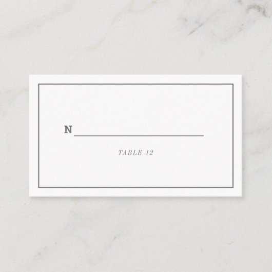Placement Mariage blanc gris minimum ou carte de lieu d'évén (Devant)