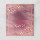 Placement Mariage Carte de Table Pliée Violet et Perles (Extérieur déplié)