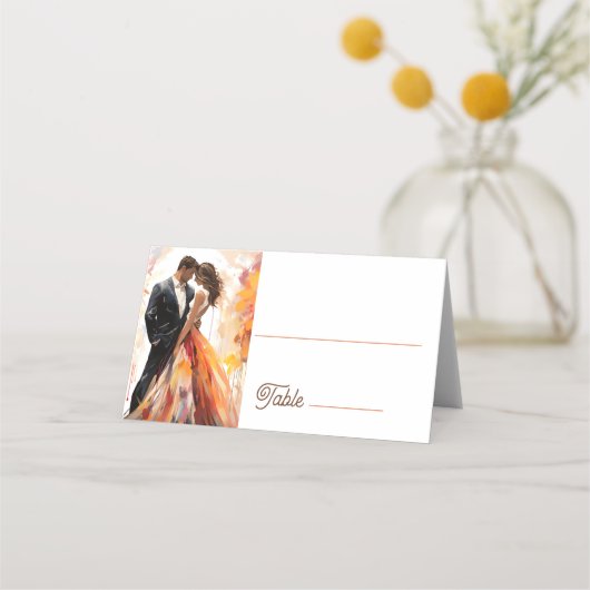 Placement Mariage de automne d'automne Couple Artisan Carte  (Devant)