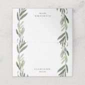 Placement Mariage de couronnes vertes Nom de la table Carte  (Extérieur déplié)