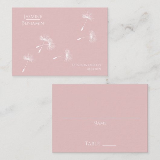 Placement Mariage de Dandelion Whimsical Place / Carte d'esc (Devant / Derrière)