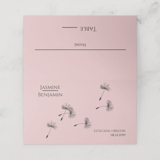 Placement Mariage de Dandelion Whimsical Place / Carte d'esc (Extérieur déplié)