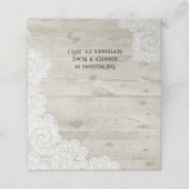 Placement Mariage de dentelle et bois de chabby Carte de pla (Extérieur déplié)