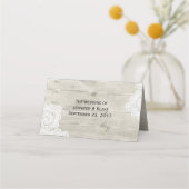 Placement Mariage de dentelle et bois de chabby Carte de pla (Dos)