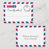 Placement Mariage de la carte de siège d'escorte d'Airmail (Devant / Derrière)