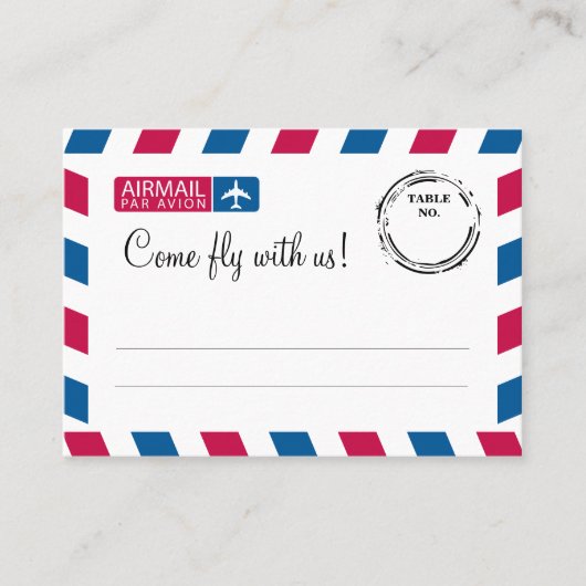 Placement Mariage de la carte de siège d'escorte d'Airmail (Devant)