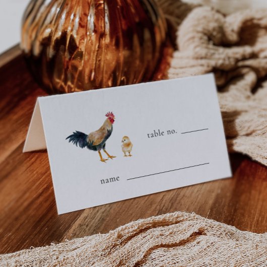 Placement Mariage de poulet rustique Numéro de table Carte d