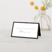 Placement Mariage de script moderne noir plié Carte Place (Devant)