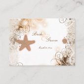 Placement Mariage de thème de plage ~ carte de numéro de tab (Dos)