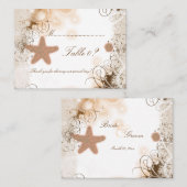 Placement Mariage de thème de plage ~ carte de numéro de tab (Devant / Derrière)