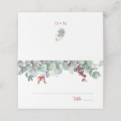 Placement Mariage d'hiver Carte de place pliée Eucalyptus Pi (Extérieur déplié)