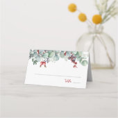 Placement Mariage d'hiver Carte de place pliée Eucalyptus Pi (Devant)