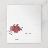 Placement Mariage Floral Bourgogne Numéro de table Carte de  (Extérieur déplié)