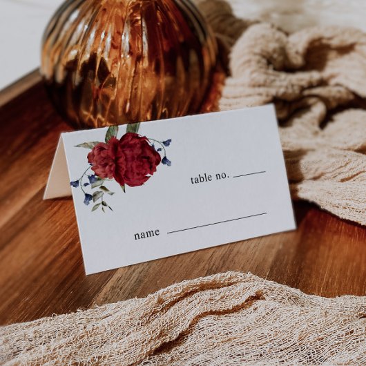 Placement Mariage Floral Bourgogne Numéro de table Carte de