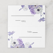 Placement Mariage floral pourpre Tableau Numéro de la carte  (Extérieur déplié)