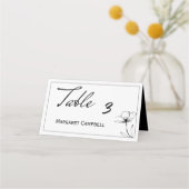 Placement Mariage noir et blanc Numéro de table Carte de lie (Devant)