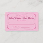 Placement Mariage rose Numéro de table Carte de place (Devant)
