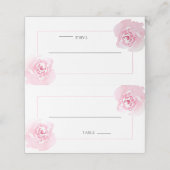 Placement Mariage rose Roses Carte de place (Extérieur déplié)