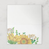 Placement Mariage rustique. Carte de siège tournesol. Pays (Extérieur déplié)