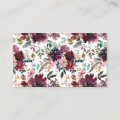 Placement Marsala Fleurs Combien de Baisers Douche Carte de  (Dos)