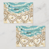 Placement Monogramme Coeurs sur la carte de la plage (Devant / Derrière)