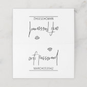 Placement MOT DE PASSE WIFI Panneau du bureau plié Carte de (Extérieur déplié)