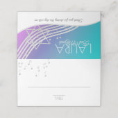 Placement Musique Bat mitzvah Silver Music Notes Carte de si (Extérieur déplié)