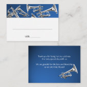 Placement Musique Trumpet Bar Mitzvah Carte de siège Argent (Devant / Derrière)