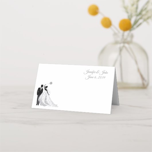 Placement Nom plié Placer le Mariage de carte deux noms pers (Devant)